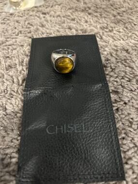 Chisel Brand Stainless Steel Tiger Eye Ring size 10 3/4
